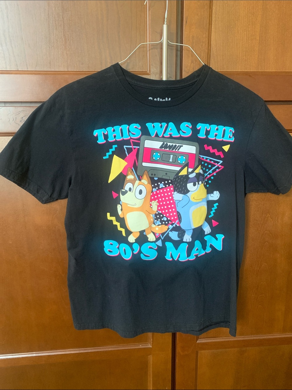 Bluey This Was The 80's Man Short Sleeve Graphic T-Shirt Size Large